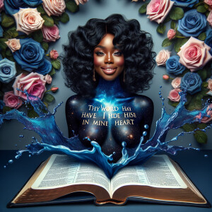 Create an image of an ultra-light-skinned African-American woman...