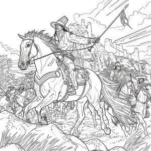 Generate an image that represents Po'Pay leading the Pueblo Revo...