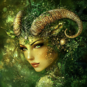 Taurus: Rising from the void, this graceful female entity embodi...
