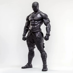 Wide angle shot of A full body standing pose of a muscular Niger...