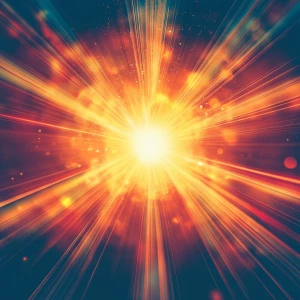 Create an Instagram profile picture featuring a brightly shining...