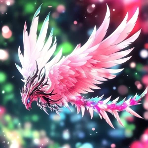 A celestial amalgamation of angelic wings, dragon scales, and et...