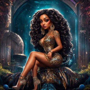 chibi big eyed hand drawn cartoon woman high resolution she’s cu...