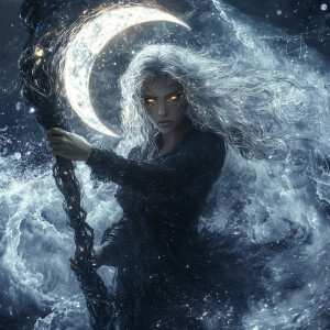 Create a hyperrealistic, cinematic digital art portrait of Selen...