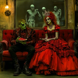 beetlejuice inspired image of the neitherworld waiting room. Pos...