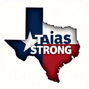 Design a logo featuring the outline of Texas filled with the Tex...