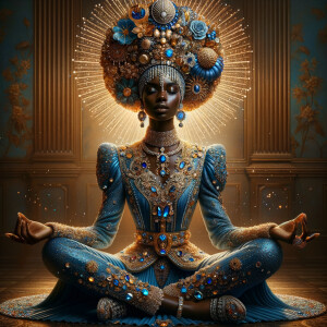 Create an illustration that embodies spirituality and a deep con...