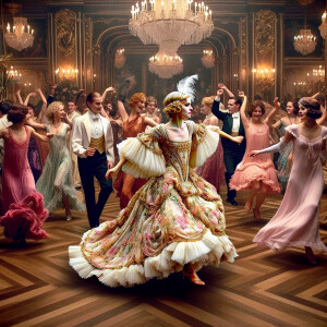 Transport yourself to a lively setting where Flapper girls exube...