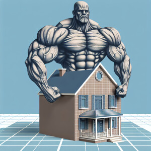 A huge hulk shaped house