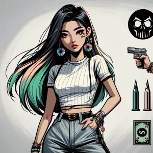 Design a bold circular and edgy logo with and the name ('HALF DE...