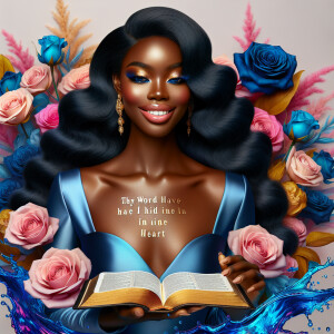 Create an image of an ultra-light-skinned African-American woman...