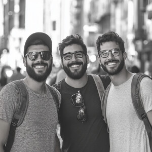 Three guys in their 30s.Two portuguese and a Brazilian lost in N...