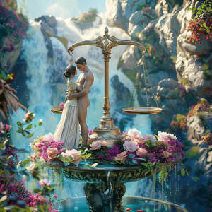 ultra high resolution 3D image of a man and a woman holding each...