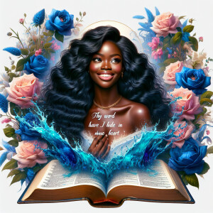 Create an image of an ultra-light-skinned African-American woman...