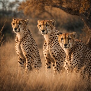 A cheetah staring straight at the camera