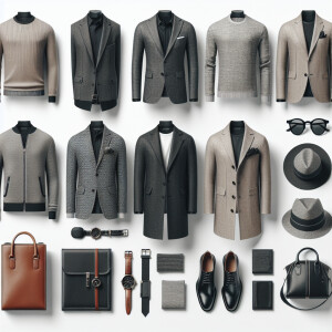 Design a collection of upscale, modern clothing and accessories...