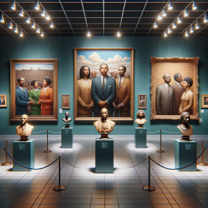 Design a close-up, detailed 3D view inside an African-American m...