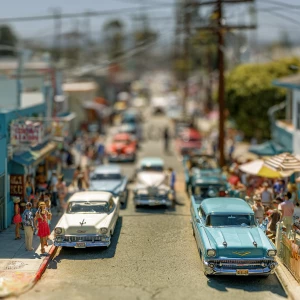 A macro view of a figueroa street in South Central los Angeles,...