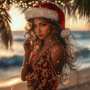 A highly realistic, lifelike image of a woman celebrating Christ...