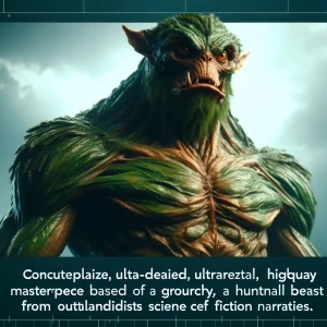 The Grinch  in the style of Yautja's (Hunter Predator),ultra-det...