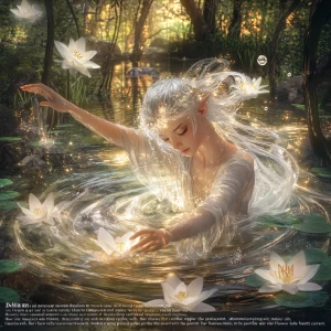 “A surreal and ethereal scene depicting Dahlia as a living embod...