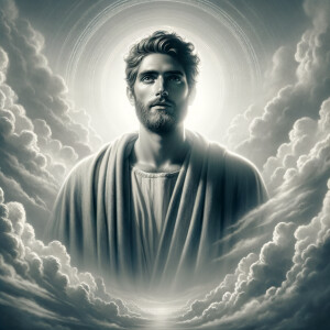 Create a image of Jesus Christ, coming in the clouds