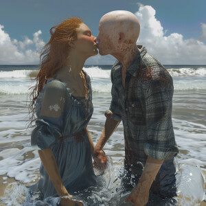 A photorealistic high resolution image. Light ginger haired fema...