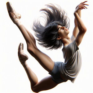 A little Spanish boy with long hair and large lips ballet dancin...