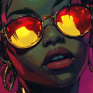 cartoon illustration close up gangsta emojis striking ,dark colo...