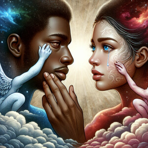Ensure that the image distinctly represents both Jesus Christ an...