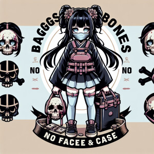 cute teenage shogun anime girl with black hair in pigtails and b...