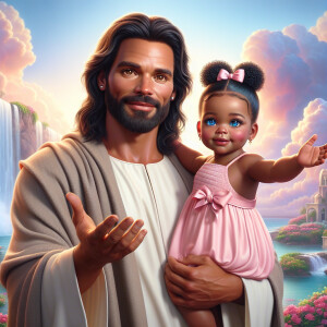 Create a 3D realistic artwork featuring the phrase 'Jesus Saves'...