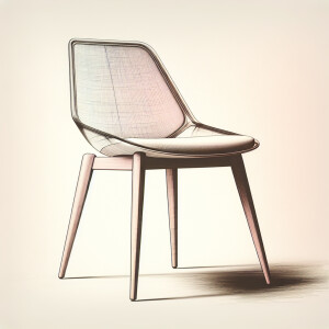 Create an image of a contemporary-style chair with a clear glass...