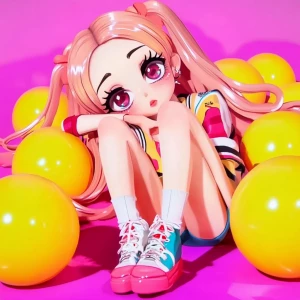 Yellow balls and pink dolls —sref 1