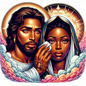 Ensure that the image distinctly represents both Jesus Christ an...