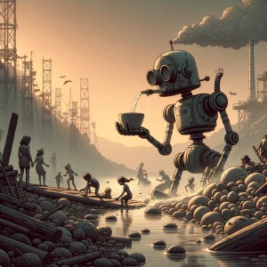 Take this image and just delete the robot and leave everything e...
