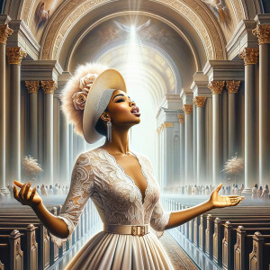 Create an airbrush oil painting of an African American woman wit...