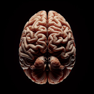 A top side view of the Human Brain, anatomically correct, hyperr...