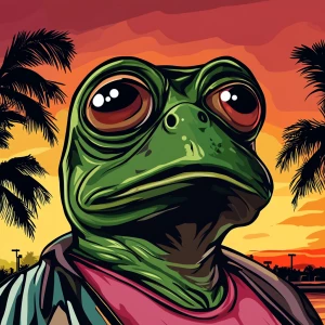 MEME PEPE in GTA art style — — in the style of a Grand Theft Au...