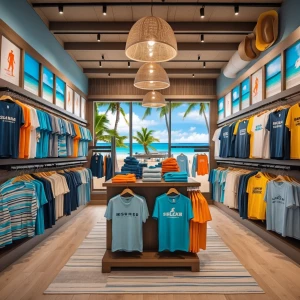 Photo interior beach wear clothing store