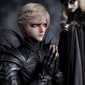 Caranthir-Ar-Fieniel from the Witcher kneels down before Queen T...