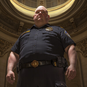 Lifesize digital photography portrait of a middle aged fat obese...