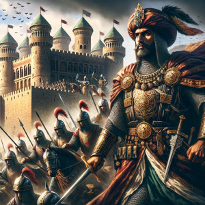 A great king in the midst of battle killing many men