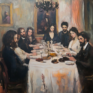 The last supper in the style of Berthe Morisot