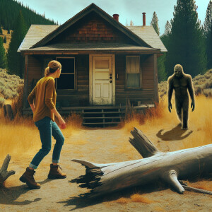 A woman cautiously approaches an abandoned house in British Colu...