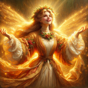 Beautiful young woman of beauty of ghost of christmas past from...