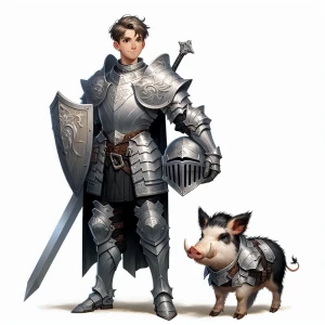 A Dungeons and dragons type, "digital fan art" painting of young...