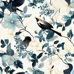 Design an intricate, nature-inspired all-over print pattern that...