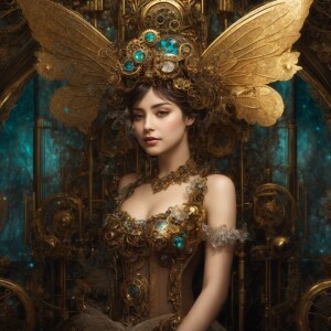 A strikingly intricate fusion of steampunk and Victorian aesthet...