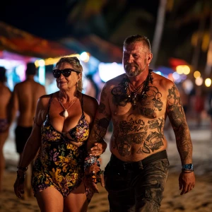 A 54 year old russian mother-in-law walking enjoying with her mu...